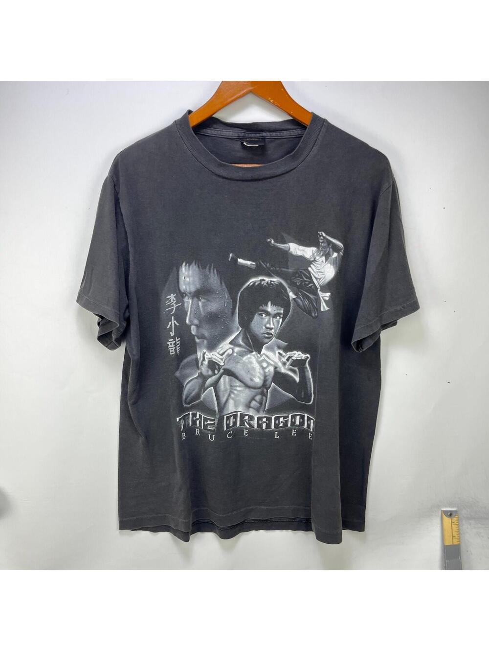 Vintage Bruce Lee The Dragon Faded Graphic T Shirt Large 90s